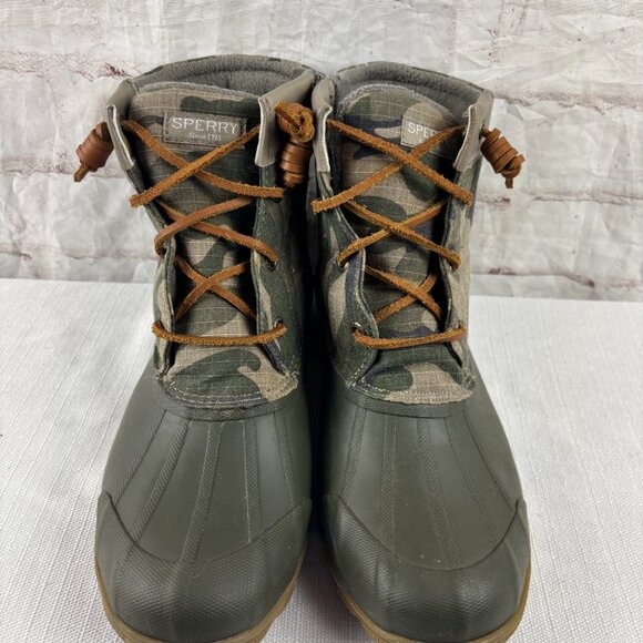Sperry Women's 9 Brown Camo Syren Gulf Waterproof Rain Duck Boots - Picture 4 of 11